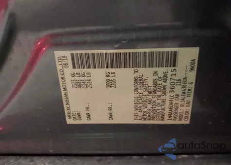 2020 Nissan Maxima Sl Xtronic Cvt z USA, uszkodzony, nr VIN 1N4AA6DV4LC360715